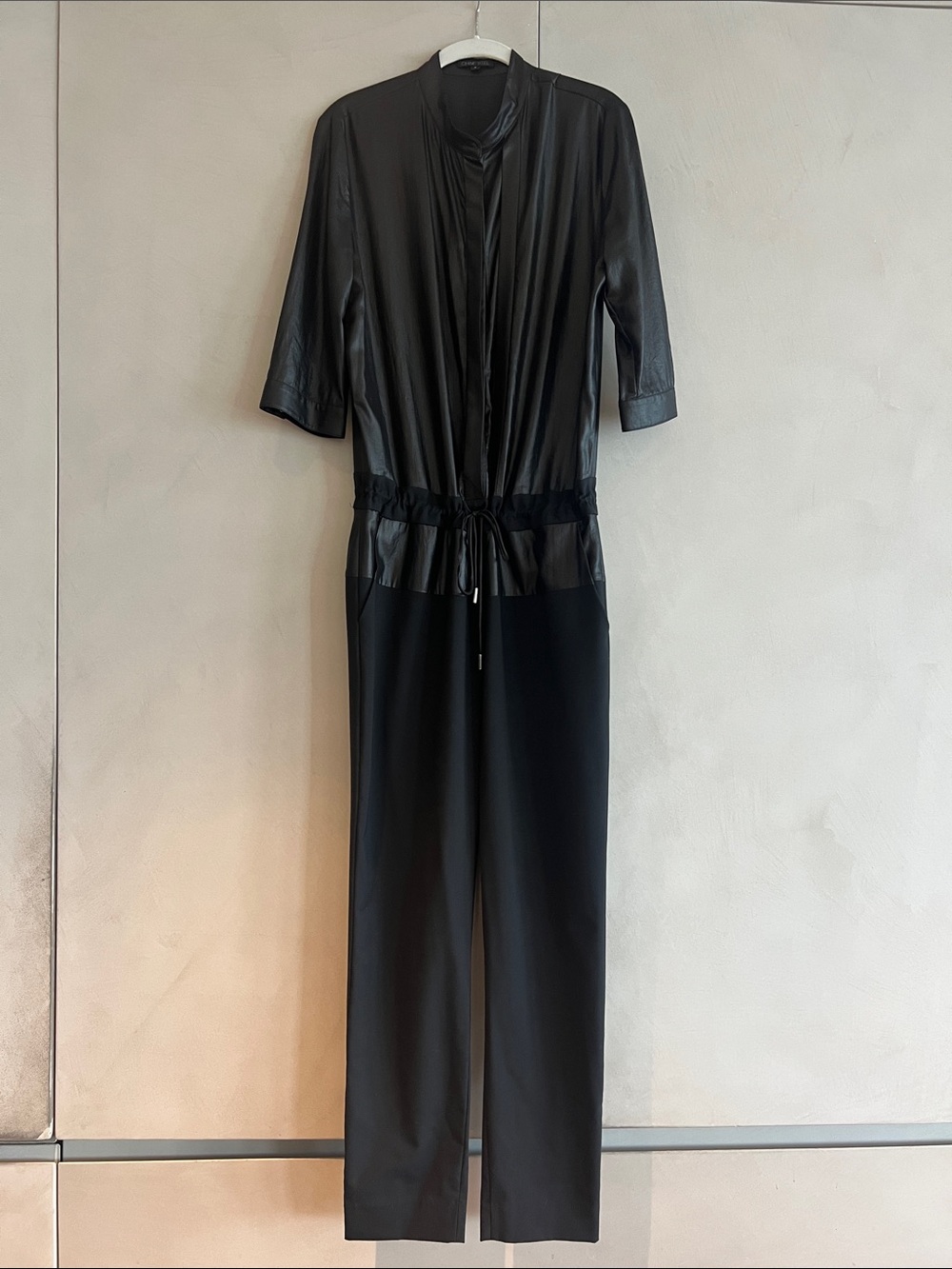 Ohne Titel Black Drawstring-Waist Jumpsuit
